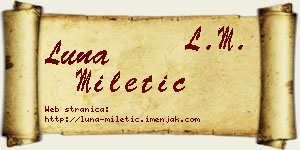 Luna Miletić vizit kartica